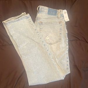 NEW Abercrombie ankle straight ultra high rise light wash jeans size 30L